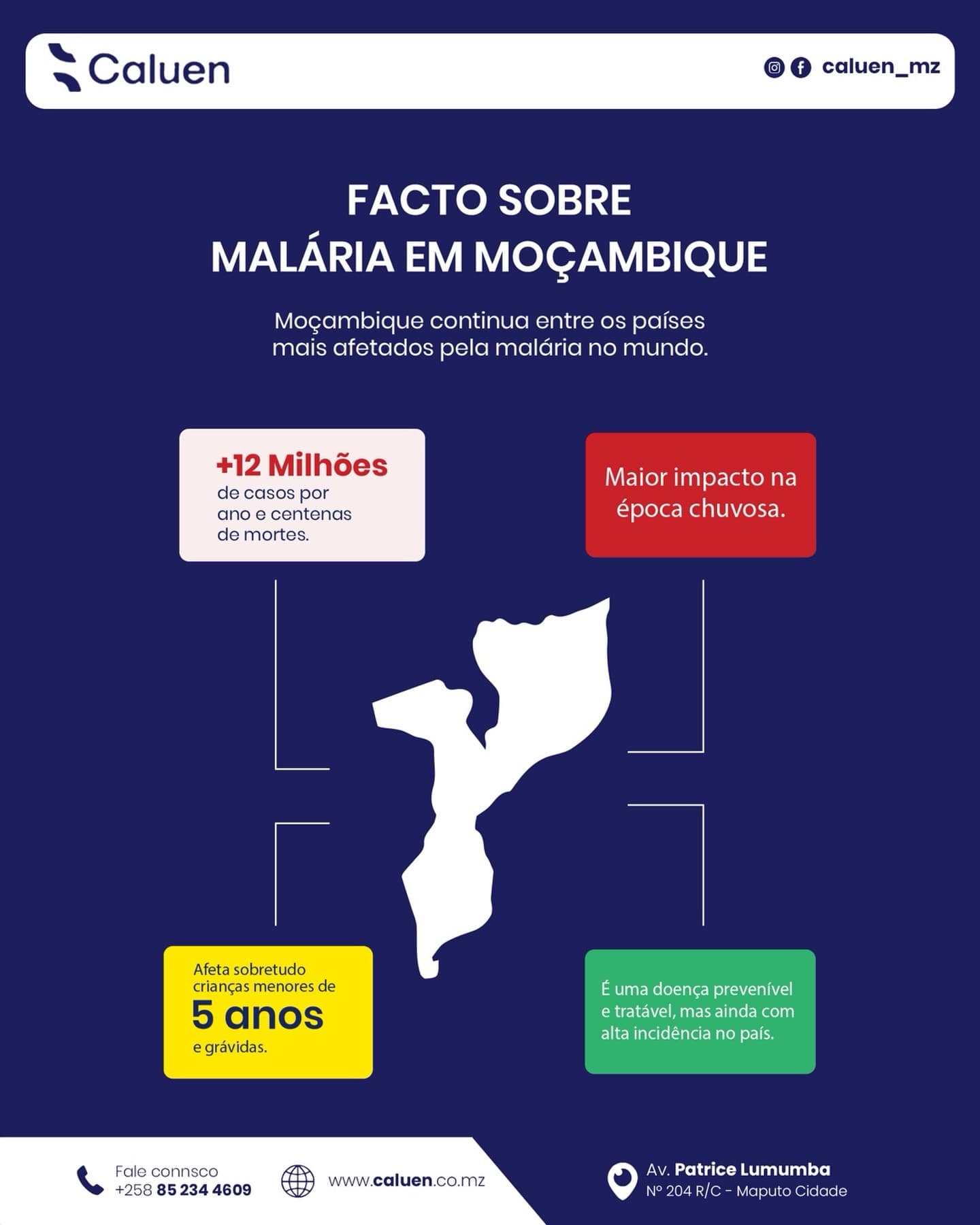 Factos sobre malária em Moçambique — Caluen